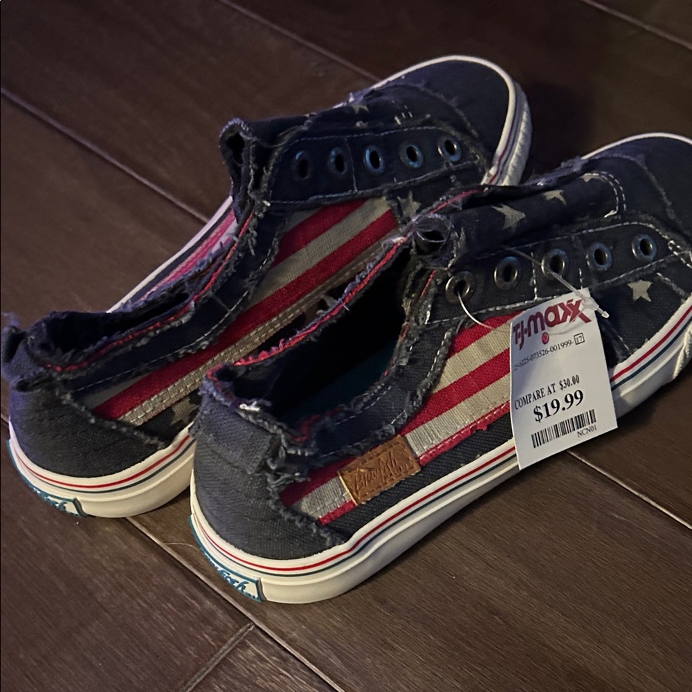 Navy and Red Striped Women's Sneakers brand new!